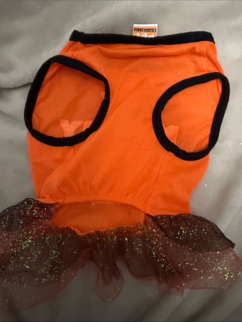 Orange 'My Mummy Loves Me!' Dog Dress with Tulle Skirt size small - Picture 4 of 5
